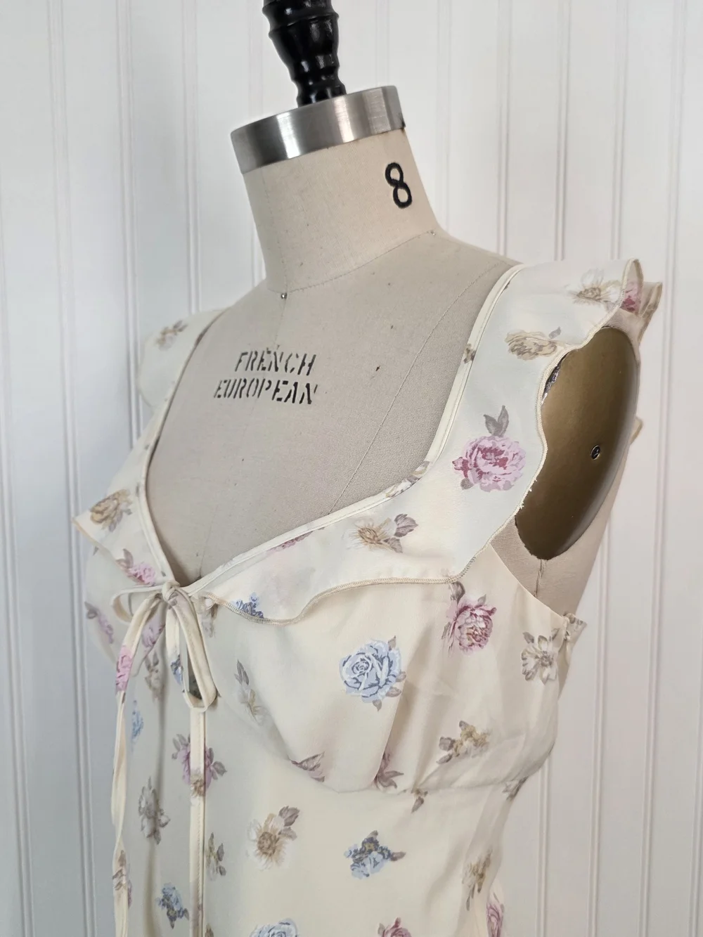 LE LIS Floral Mini Dress  Cottagecore  Coquette Style SIZE L - Picture 5 of 11